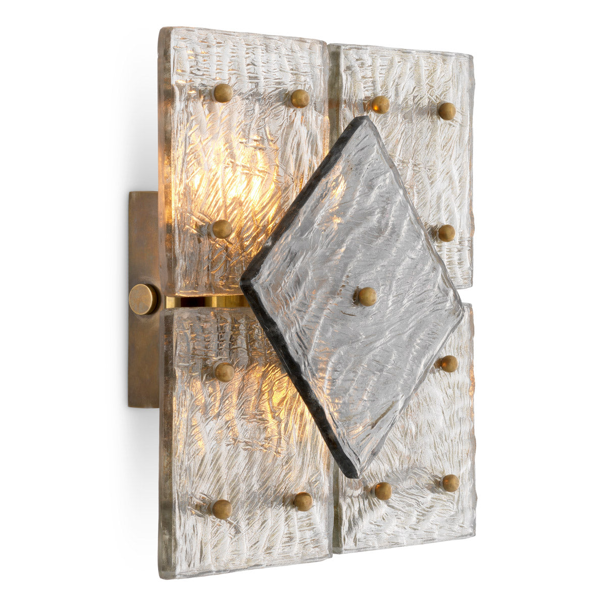 Wall Lamp Hestia Vintage brass finish | handmade glass Lighting 119269UL 4