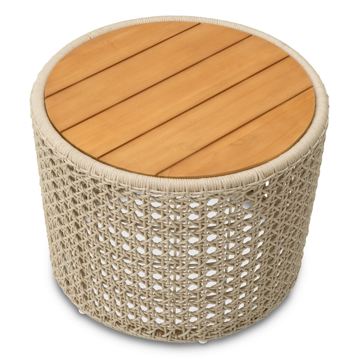 Outdoor Side Table Trinity Natural teak | cream rope Outdoor 119352 4