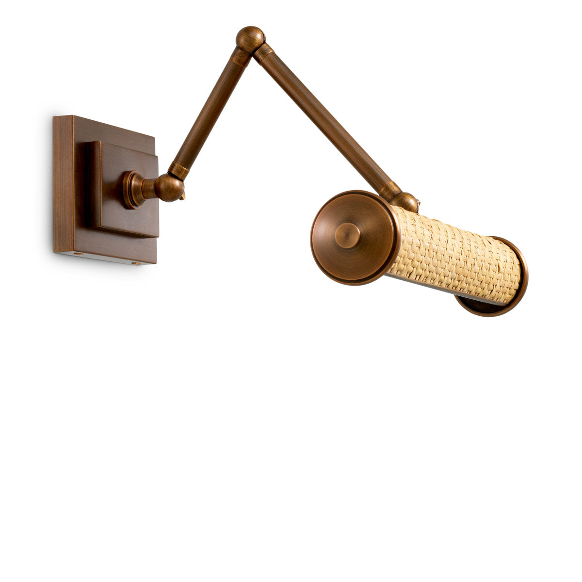 Wall Lamp Luca S Natural rattan | antique brass finish Lighting 119353UL 3