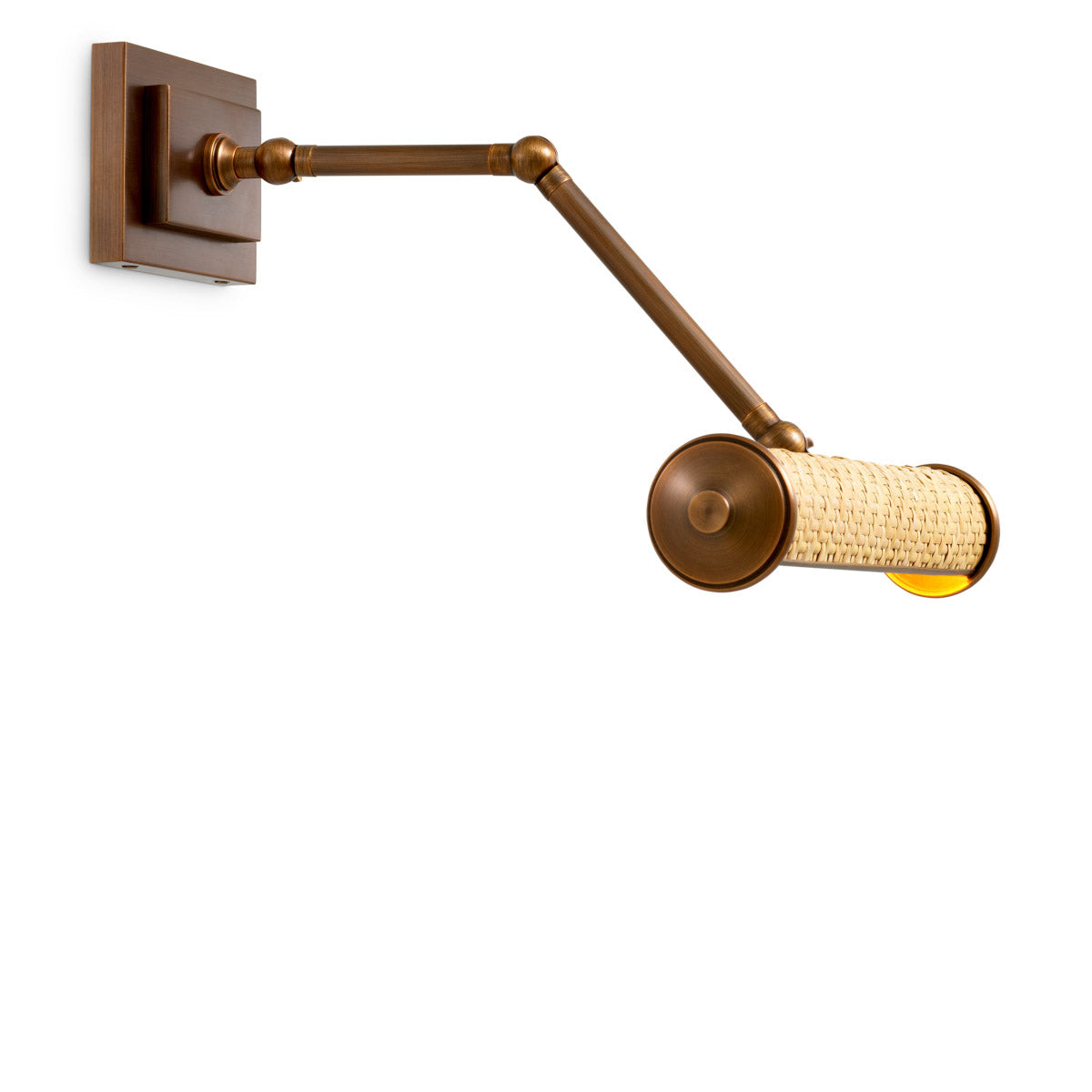 Wall Lamp Luca S Natural rattan | antique brass finish Lighting 119353UL 5