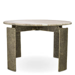 Dining Table Bodega Round by Eichholtz in a styled setting — Antique Brass, Beige Marble Top (Image 4)