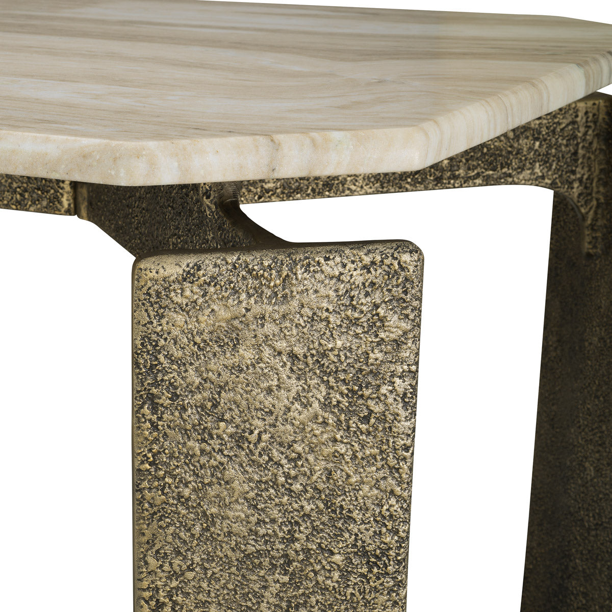 Detail shot of Dining Table Bodega Rectangular craftsmanship — Brass, Marble accents (Image 5)