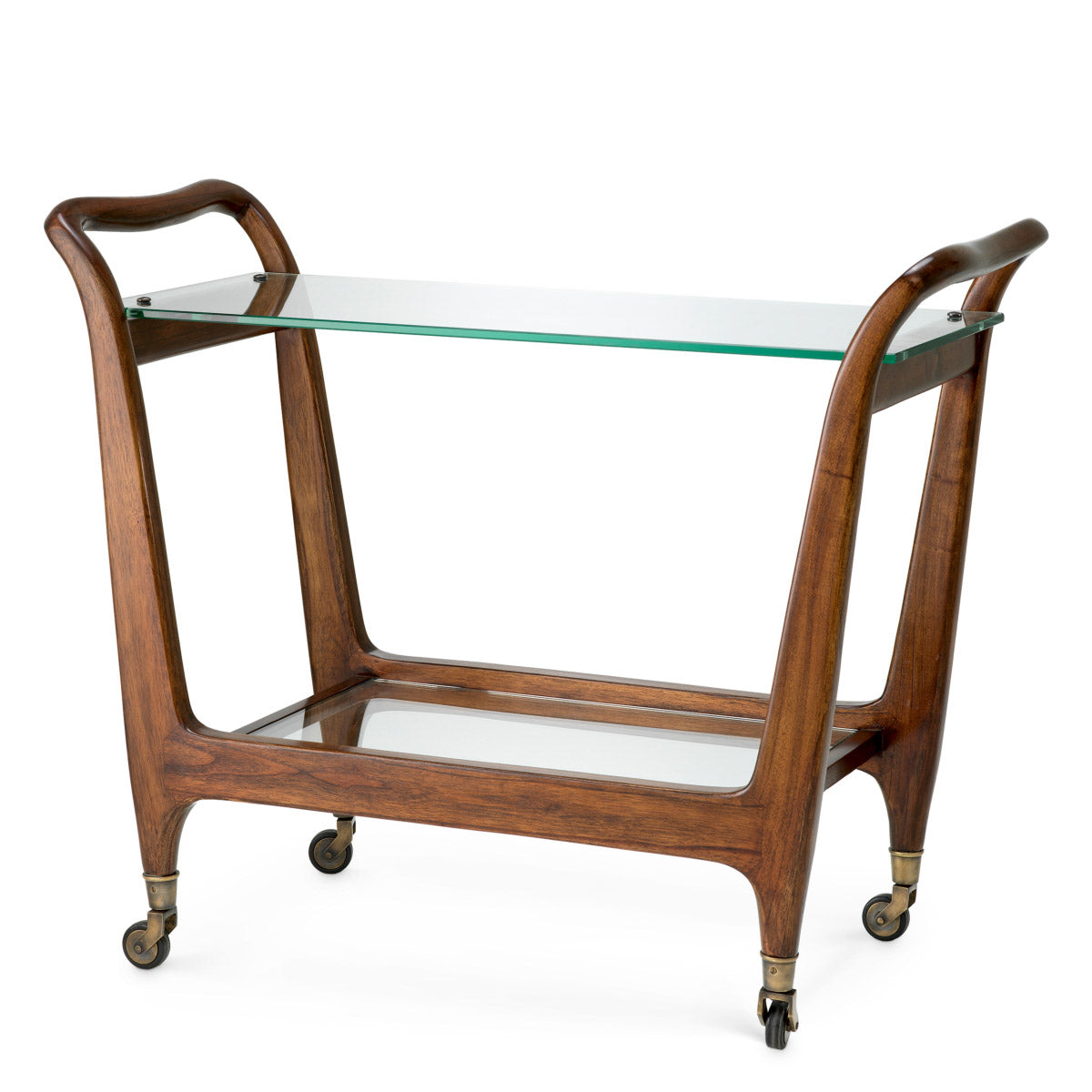 Trolley Julianne Classic brown finish | clear glass Tables 119388 2