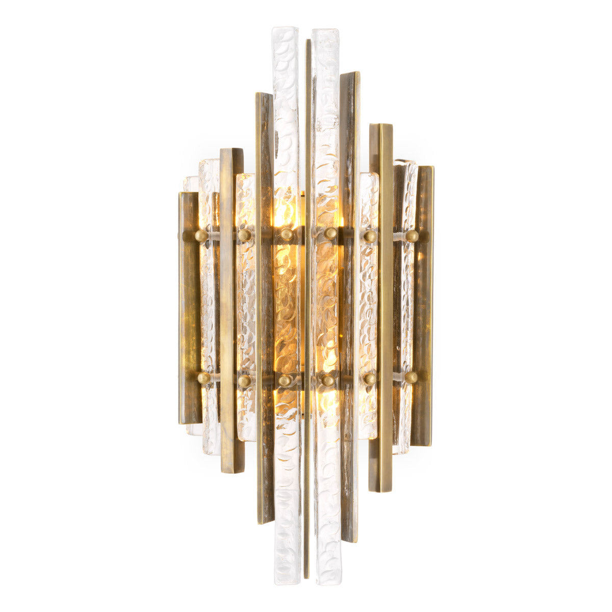 Wall Lamp Leonora Vintage brass finish | handmade glass Lighting 119393UL 2