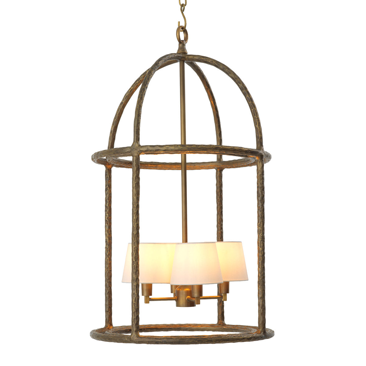 Eichholtz Pendant Montrose — Vintage Brass, White Shades hero image (Image 1)