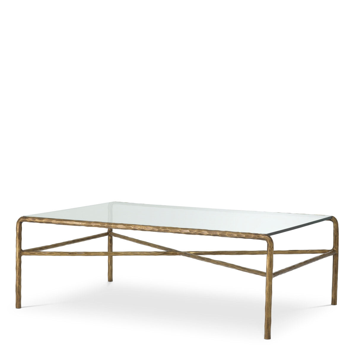 Coffee Table Xandria Vintage brass finish | clear glass Tables 119543 2