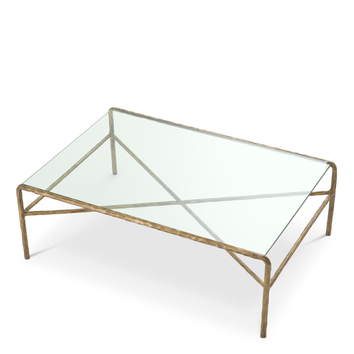 Coffee Table Xandria Vintage brass finish | clear glass Tables 119543 4