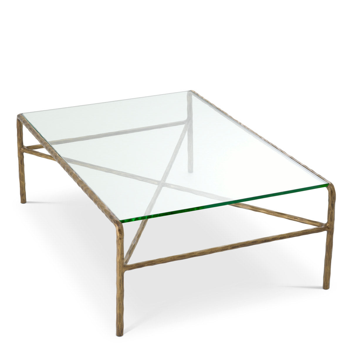 Coffee Table Xandria Vintage brass finish | clear glass Tables 119543 5