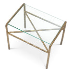 Side Table Xandria Vintage brass finish | clear glass Tables 119544 4