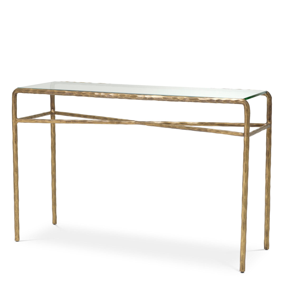 Console Table Xandria Vintage brass finish | clear glass Tables 119545 2