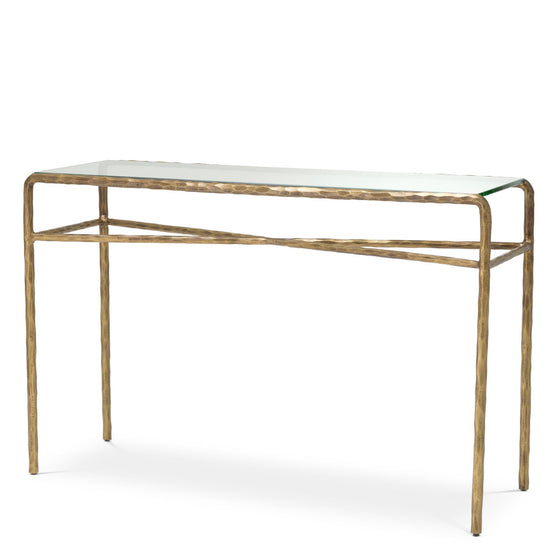 Console Table Xandria Vintage brass finish | clear glass Tables 119545 2