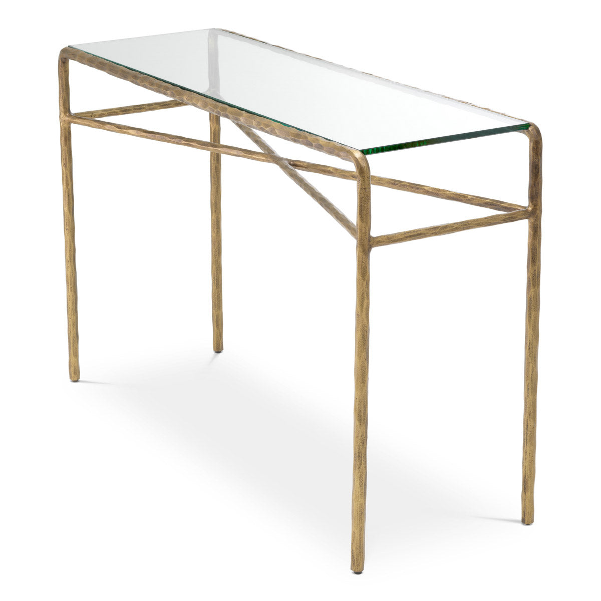 Console Table Xandria Vintage brass finish | clear glass Tables 119545 5