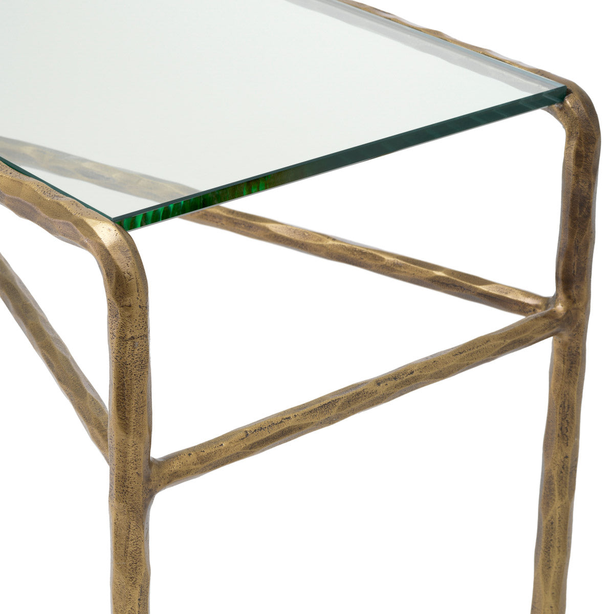 Console Table Xandria Vintage brass finish | clear glass Tables 119545 6