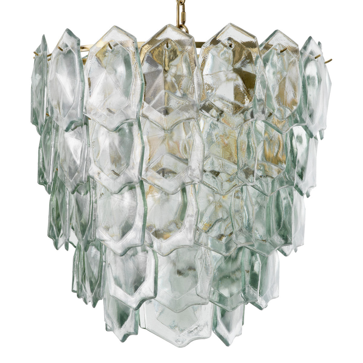 Chandelier Elias Vintage brass finish | clear glass Lighting 119578UL 4