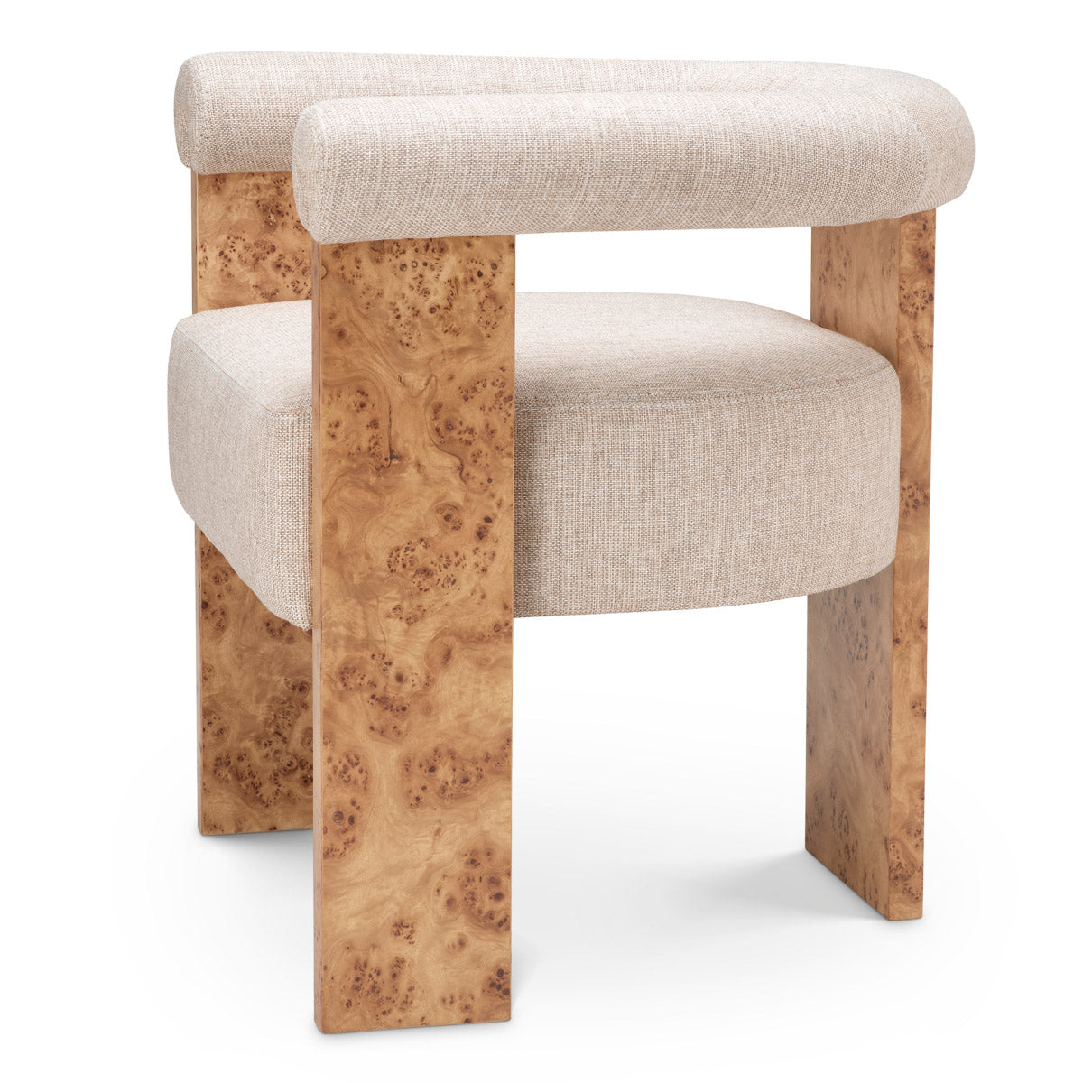 Dining Chair Percy Light brown mappa burl veneer | loki natural 58% polyester | 42% olefin Chairs & Sofas 119622 5