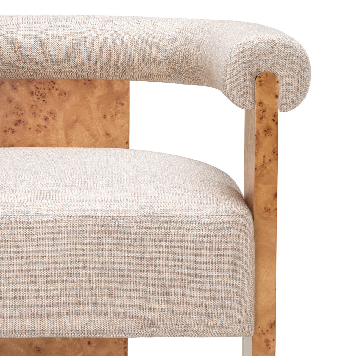 Dining Chair Percy Light brown mappa burl veneer | loki natural 58% polyester | 42% olefin Chairs & Sofas 119622 8