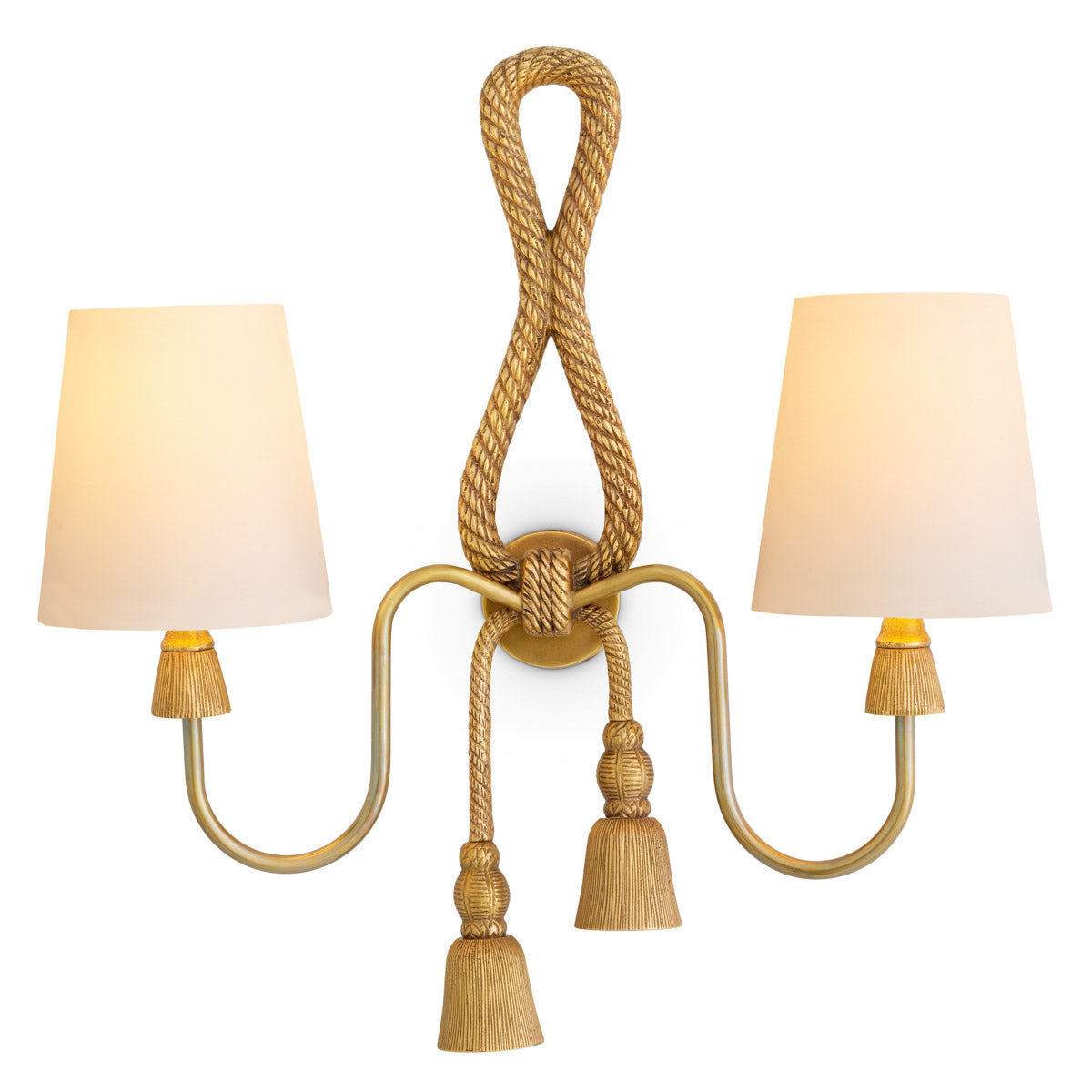 Wall Lamp Tropez Vintage brass finish, Including white shades Lighting 119623UL 2
