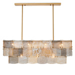 Chandelier Laurent rectangular Antique brass finish | handmade glass Lighting 119666UL 6