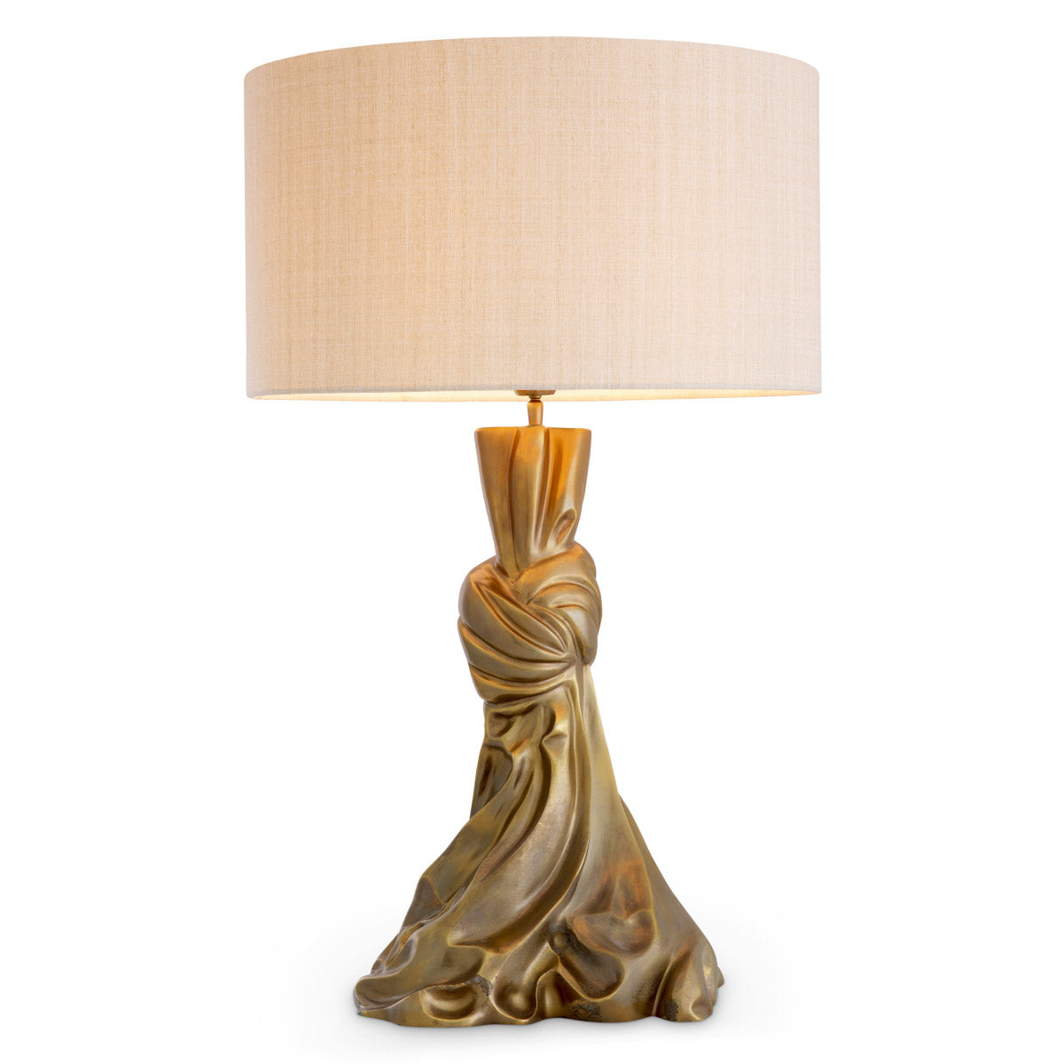 Table Lamp Banyan Vintage brass finish, Including recycled linen-look shade Lighting 119671UL 2