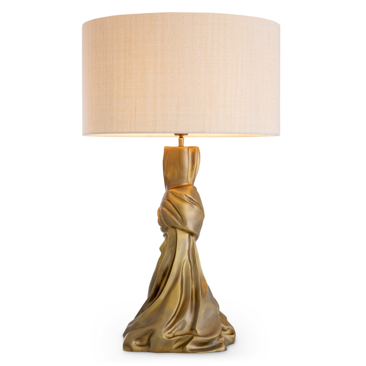 Table Lamp Banyan Vintage brass finish, Including recycled linen-look shade Lighting 119671UL 4