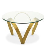 Dining Table Soquel Vintage brass finish | bevelled clear glass Tables 119692 4
