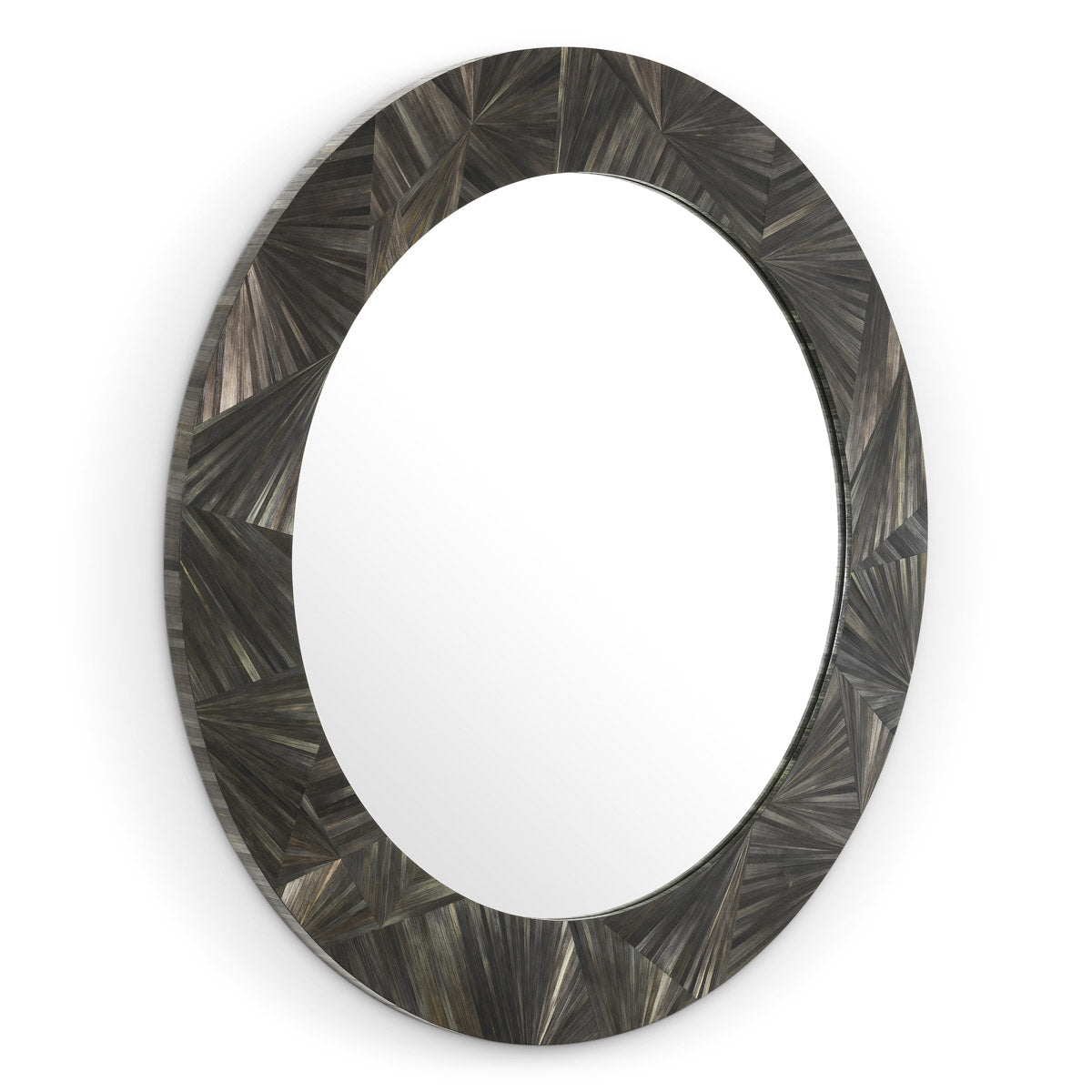 Eichholtz Mirror Cassara — Straw Marquetry Charcoal hero image (Image 1)