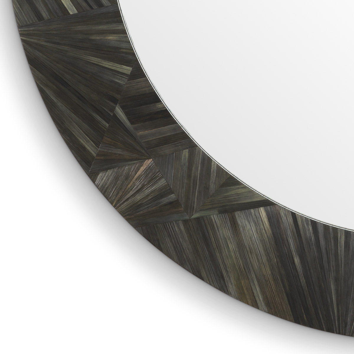 Mirror Cassara by Eichholtz in a styled setting — Straw Marquetry Charcoal (Image 4)