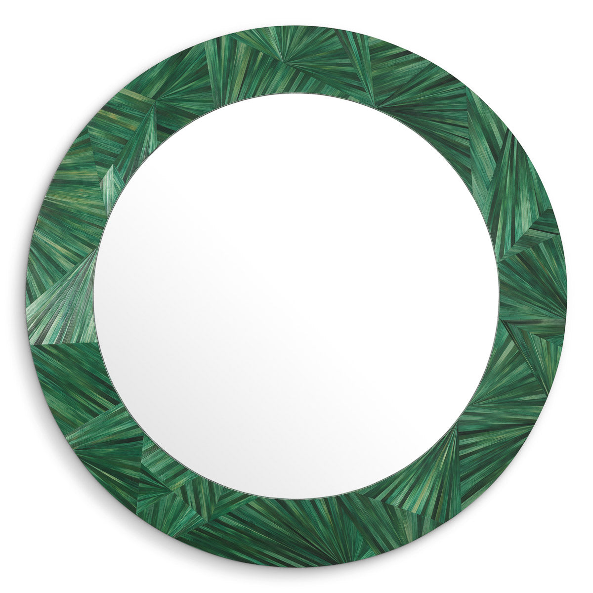 Close-up of Mirror Cassara highlighting premium materials and Straw Marquetry Green (Image 2)
