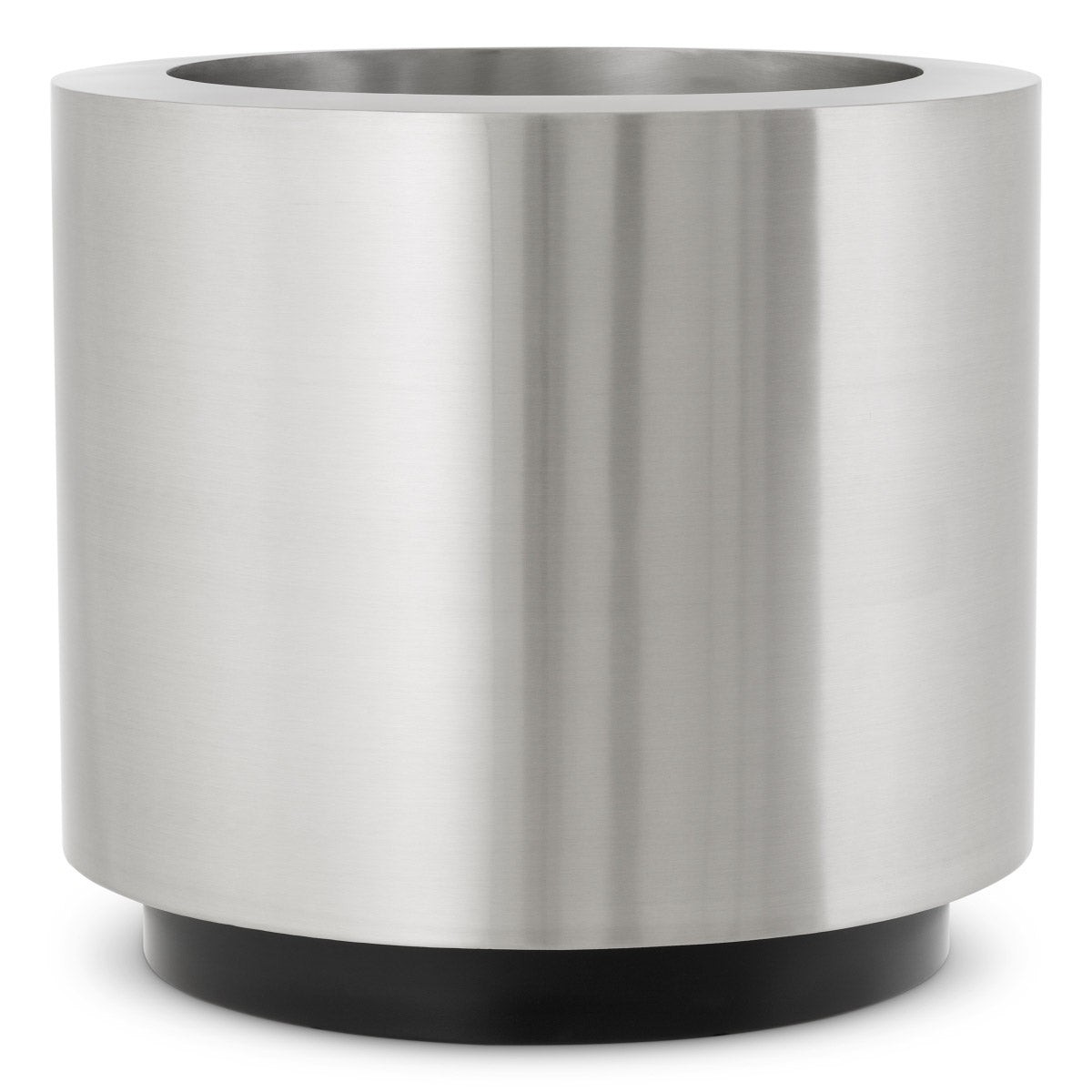 Planter Jasper round S Brushed steel finish | black base Accessories 119713 2