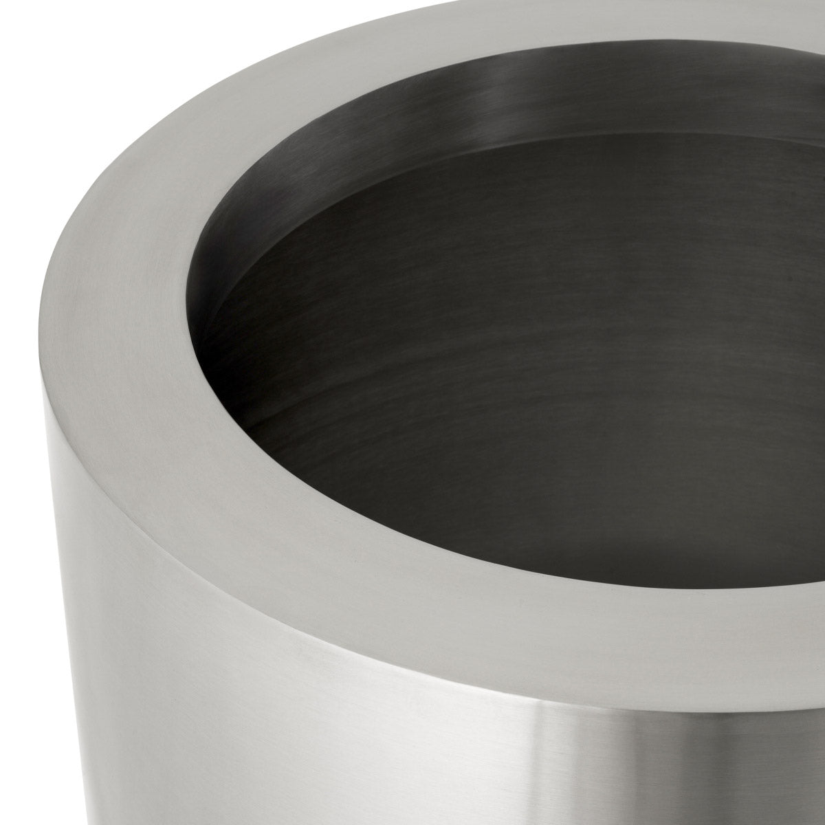 Planter Jasper round S Brushed steel finish | black base Accessories 119713 5