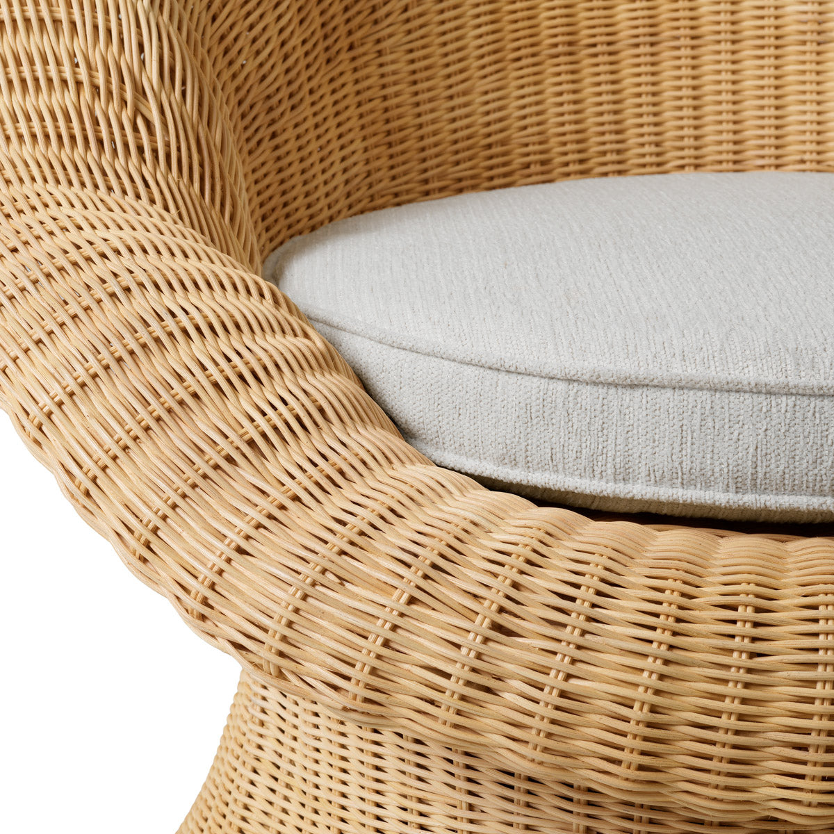 Lifestyle angle of Lounge Chair Somerly with refined Natural Rattan, Sentier Cream tones (Image 8)
