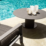 Outdoor Coffee Table Volterra Round Bronze finish | grey ceramic top Outdoor 119756 3