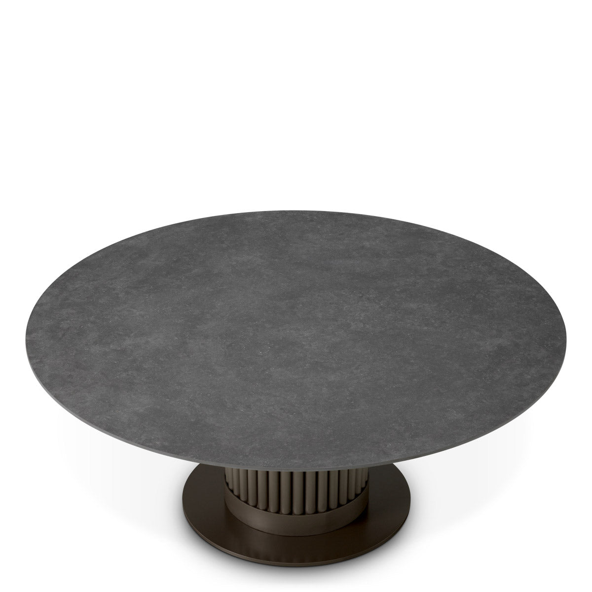 Outdoor Coffee Table Volterra Round Bronze finish | grey ceramic top Outdoor 119756 4