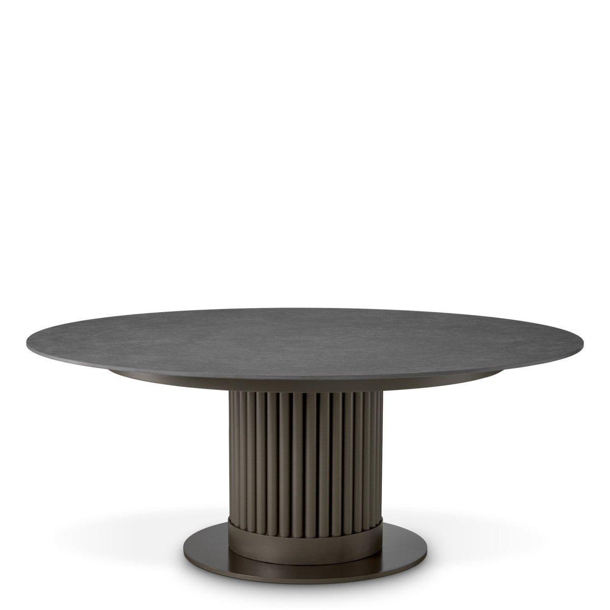 Outdoor Coffee Table Volterra Round Bronze finish | grey ceramic top Outdoor 119756 5