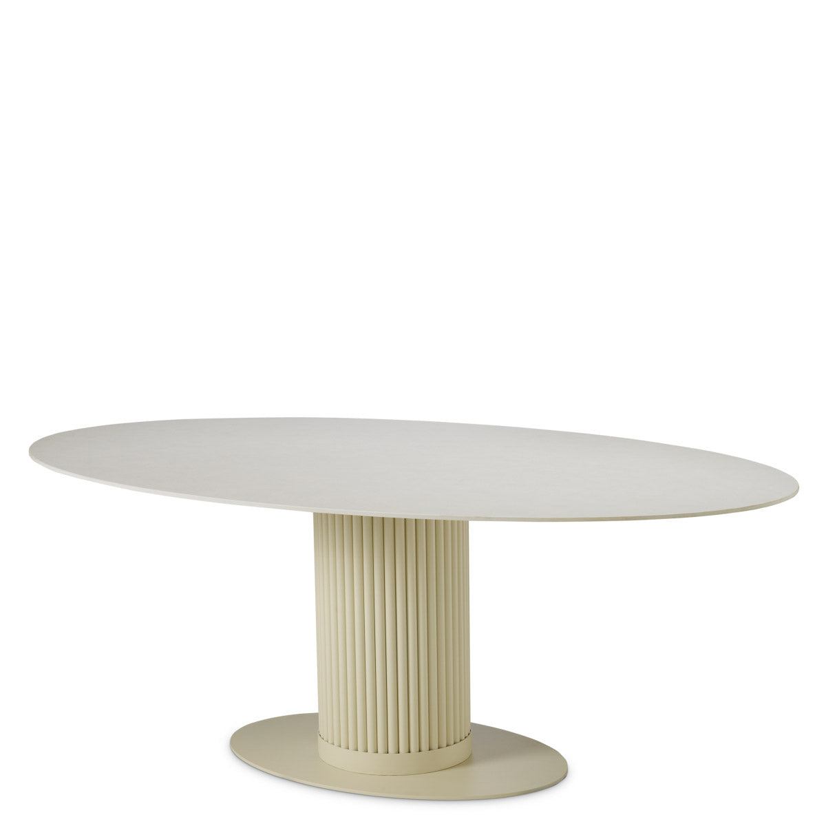 Dining Table Volterra Oval Sand finish | cream ceramic top Outdoor 119757 2