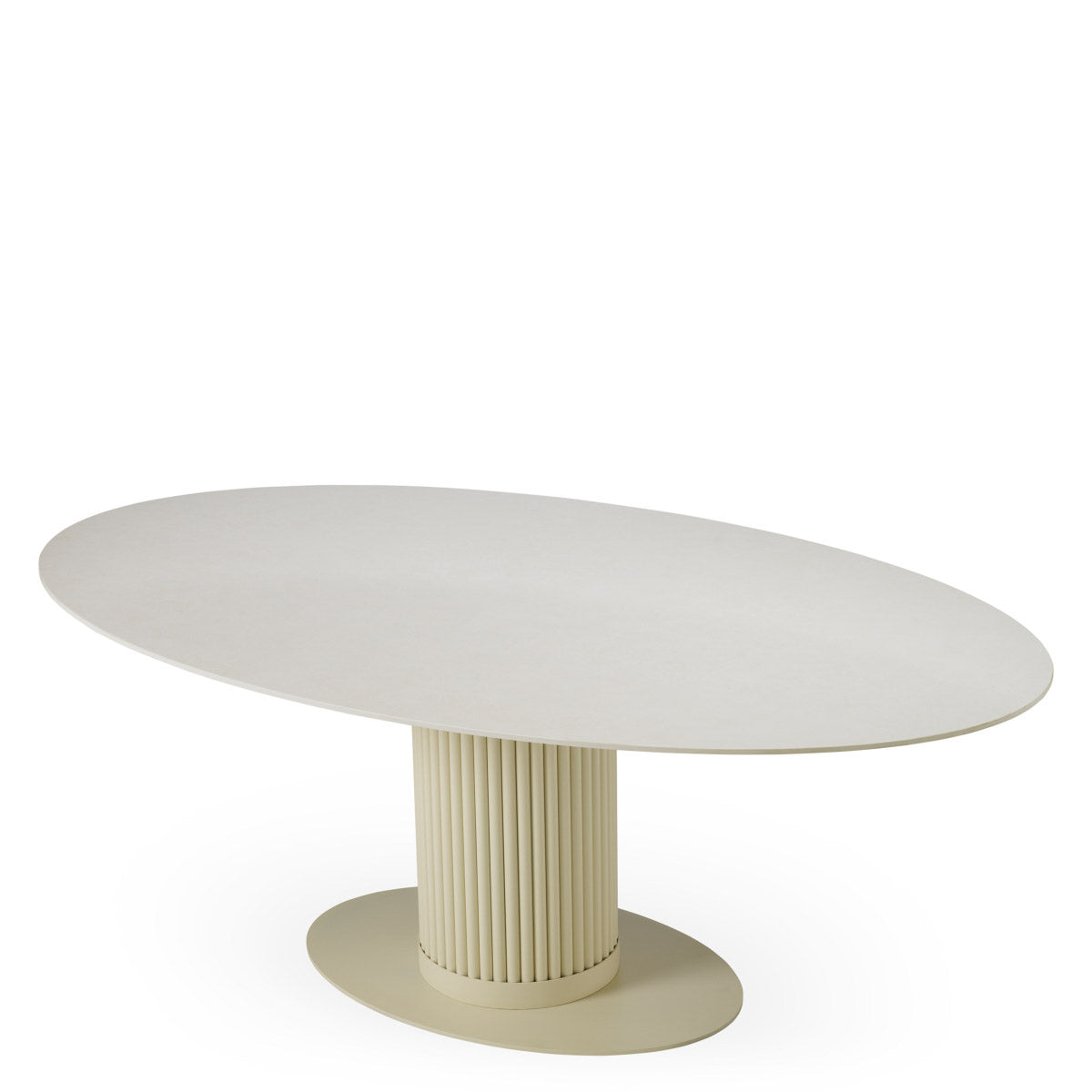 Dining Table Volterra Oval Sand finish | cream ceramic top Outdoor 119757 5