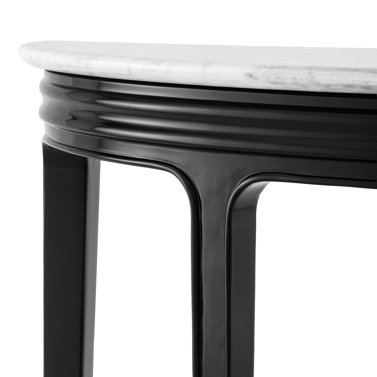 Lifestyle angle of Console Table Rochefort with refined Piano Black, White Carrera Marble tones (Image 8)