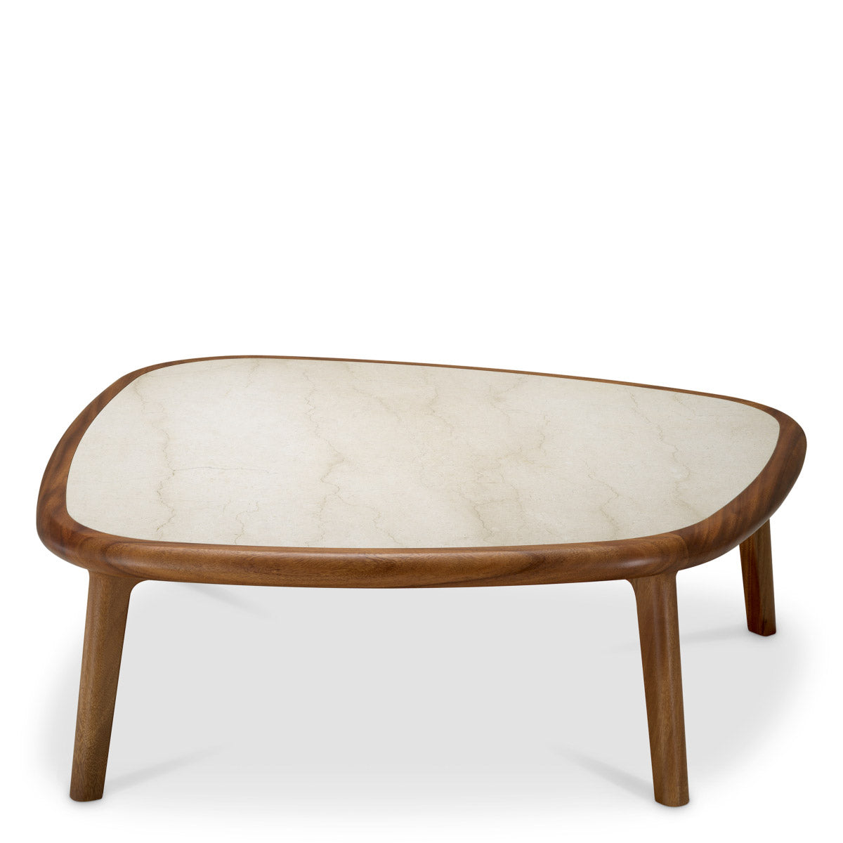 Coffee Table Wilma Solid mahogany wood | caramel finish | beige marble top Tables 119829 3