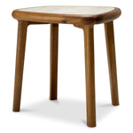 Side Table Wilma Solid mahogany wood | caramel finish | beige marble top Tables 119830 2