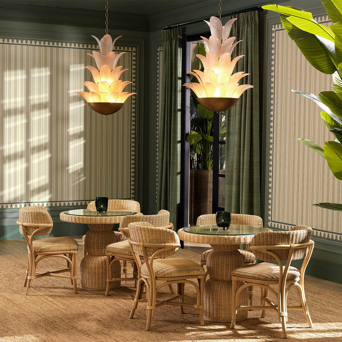 Lifestyle angle of Dining Chair Ewan with refined Natural Rattan tones (Image 8)