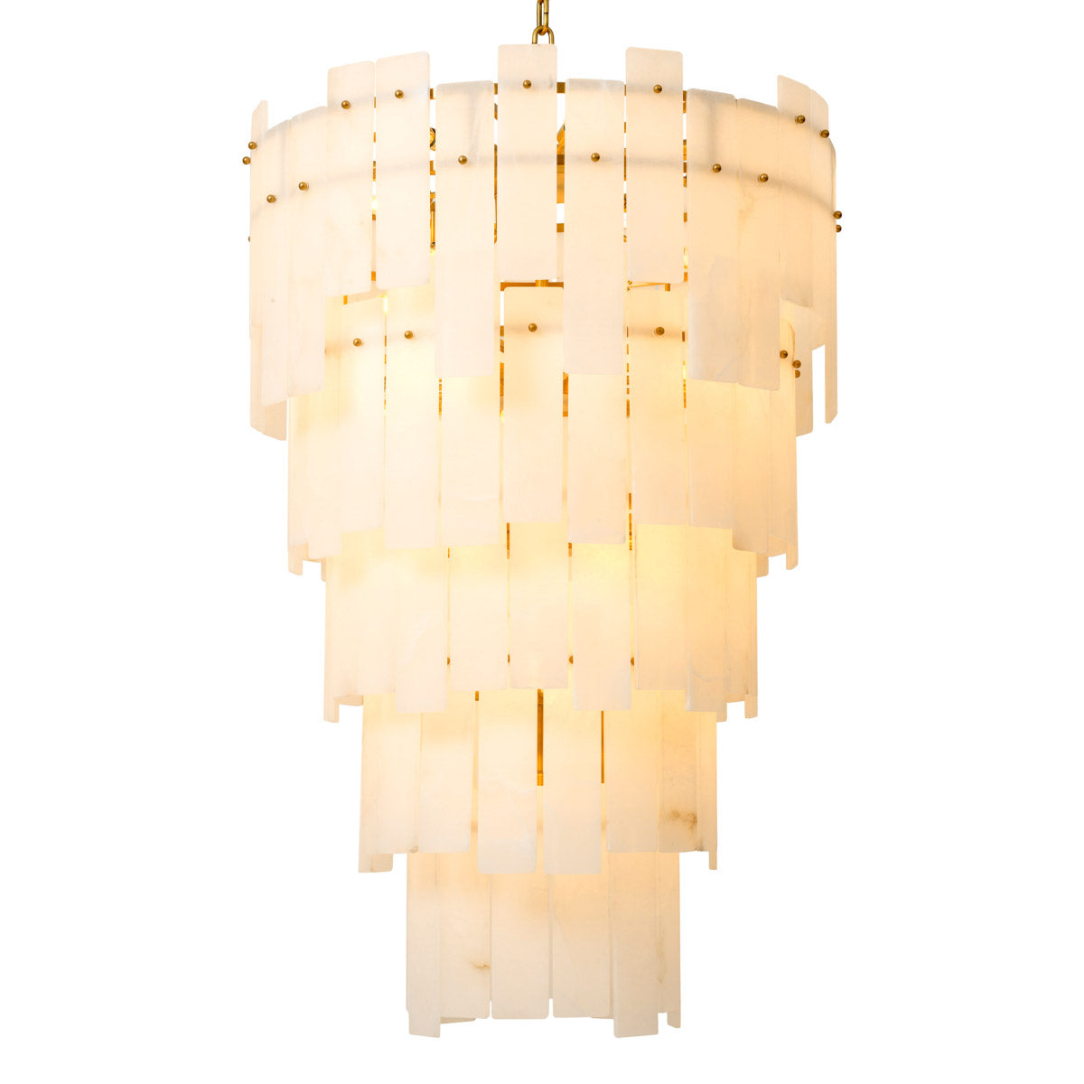 Chandelier Greyson XL Antique brass finish | alabaster, Alabaster is a natural material, each piece differs in color, opacity and veining 119867UL 2