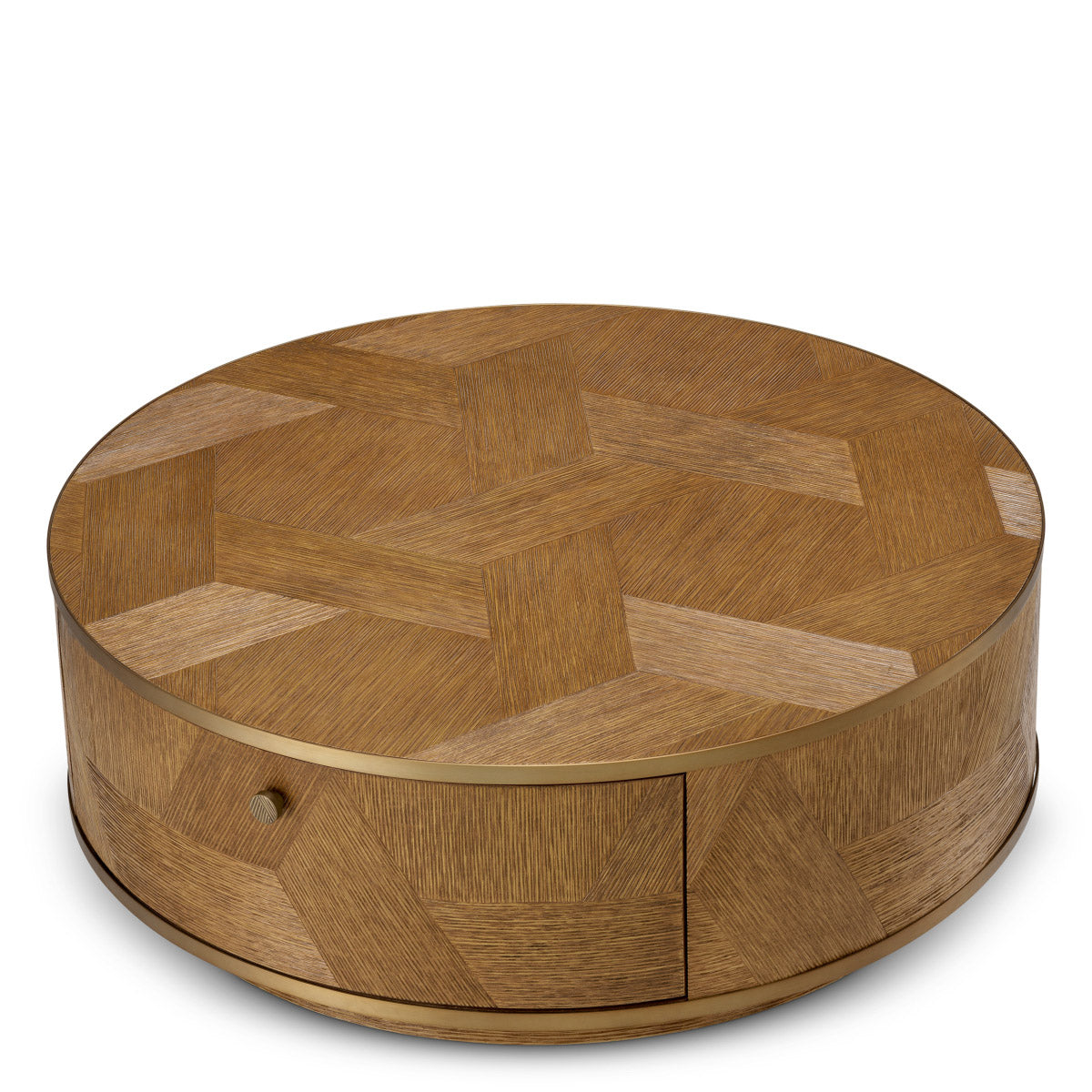 Coffee Table Velutto Caramel carved oak veneer | brushed brass finish Tables 119871 4