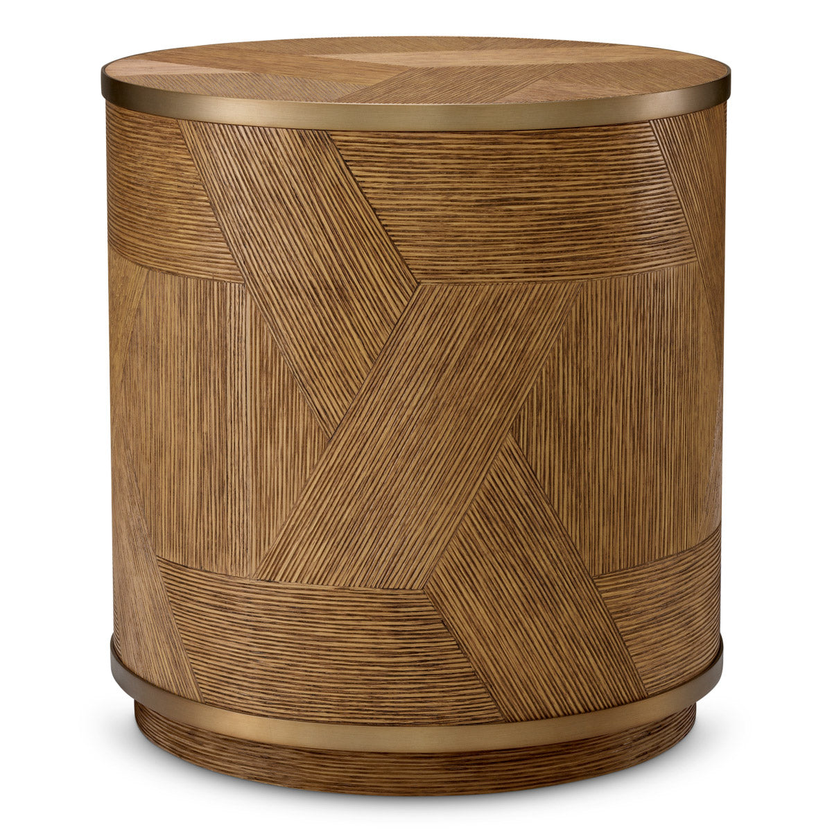 Side Table Velutto Caramel carved oak veneer | brushed brass finish Tables 119872 2