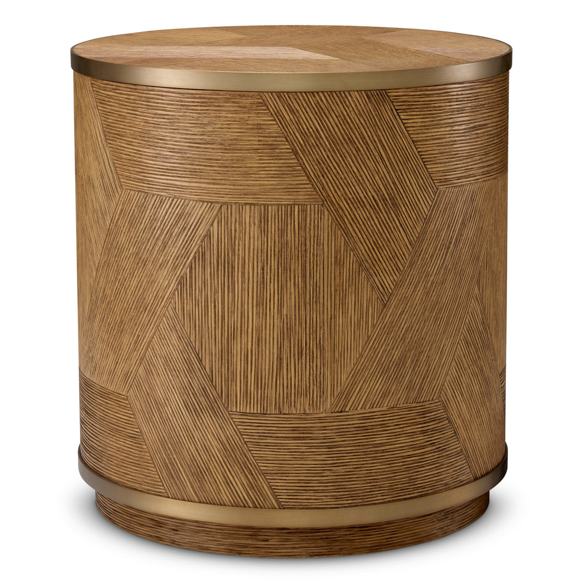 Side Table Velutto Caramel carved oak veneer | brushed brass finish Tables 119872 4