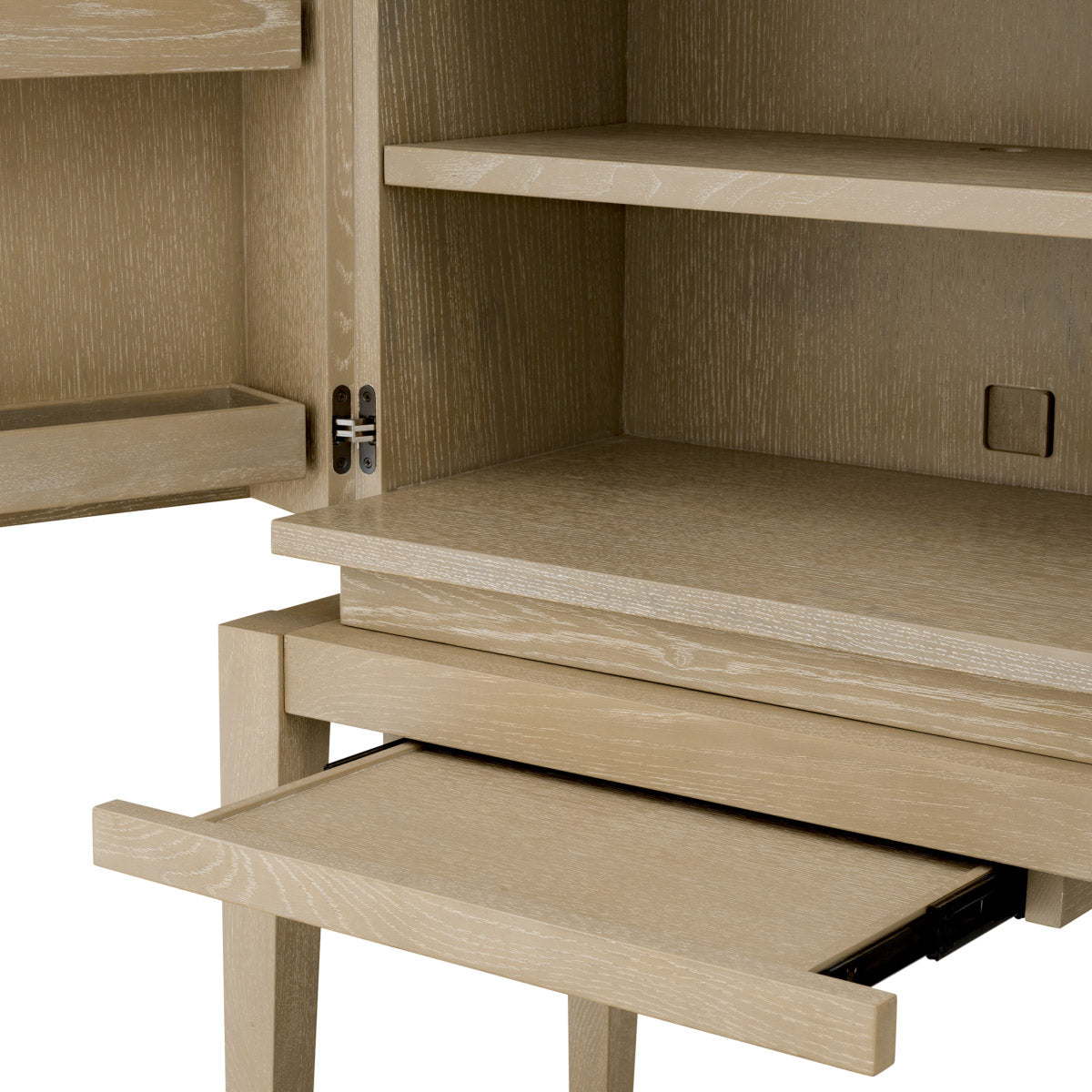 Bar Cabinet Borchard Washed oak veneer | woven rattan | bronze finish Cabinets 119876 6