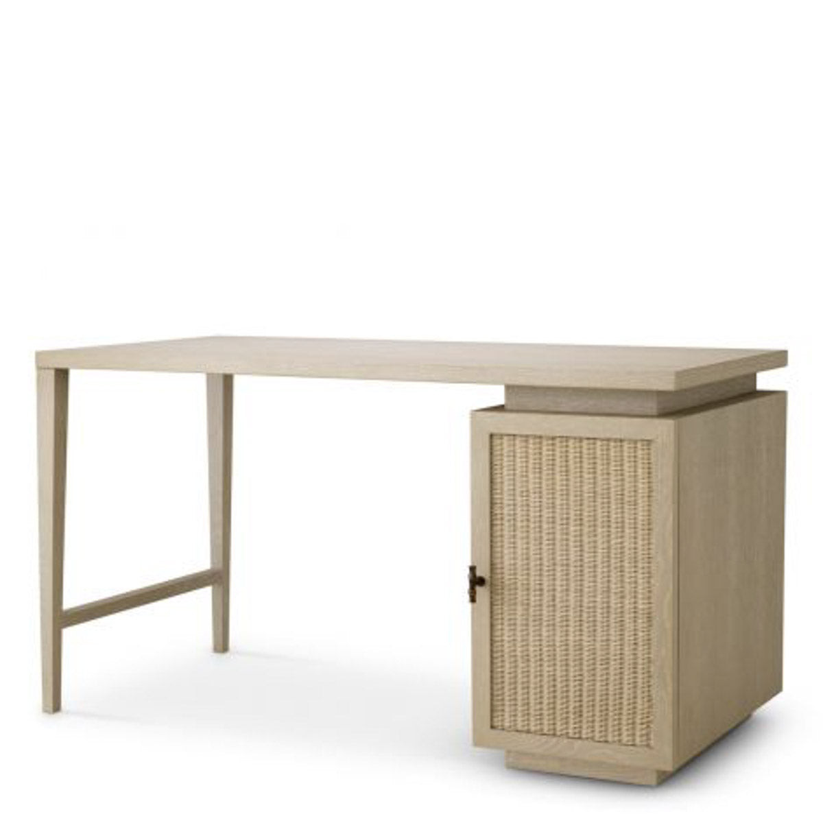 Desk Borchard Washed oak veneer | woven rattan | bronze finish Tables 119879 13