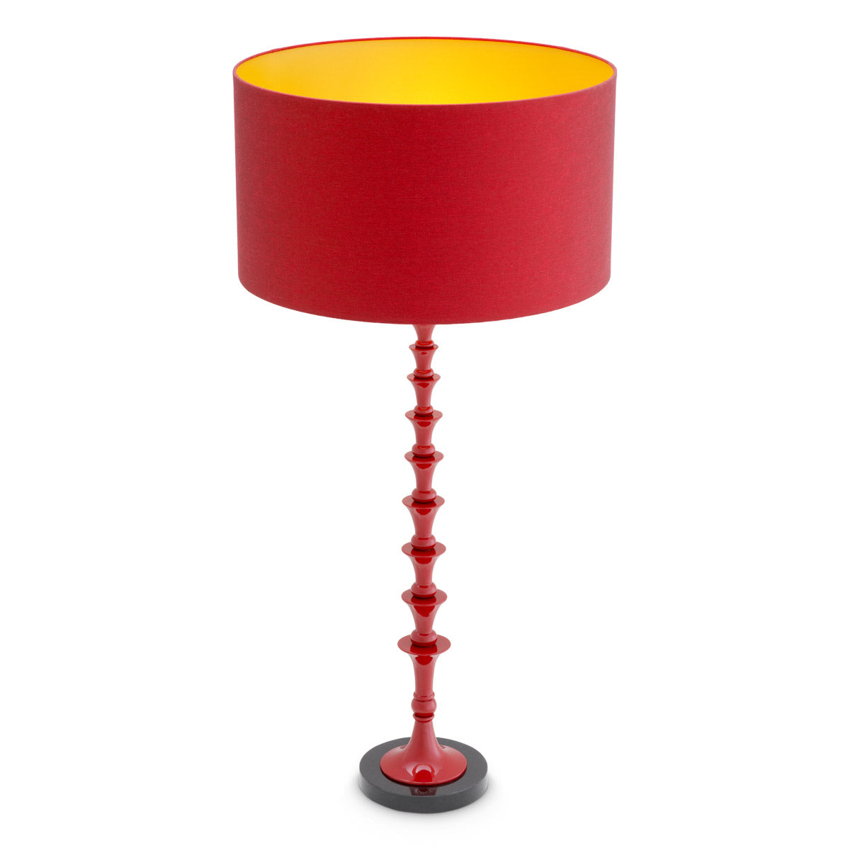 Table Lamp Arabella Bordeaux red finish | black granite base, Including red linen mix shade 60% linen | 40% polyester Lighting 119894UL 4