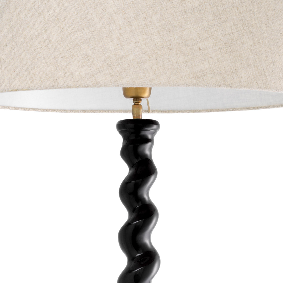 Floor Lamp Massimo Piano black finish | black granite base, Including linen mix shade with blender Lighting 119896UL 7