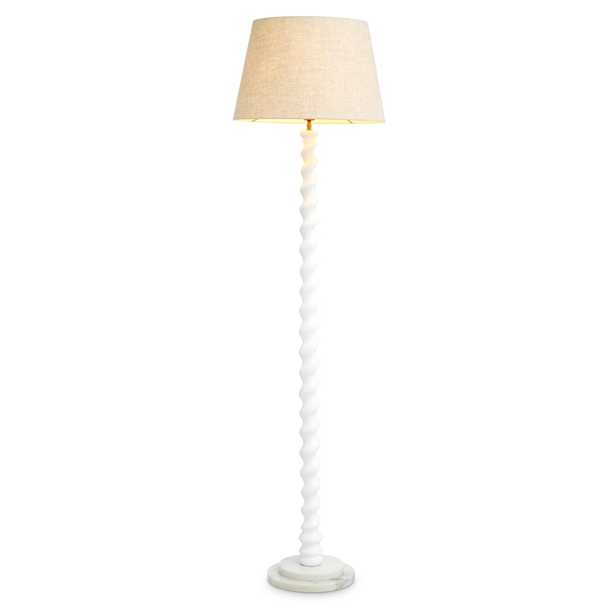Floor Lamp Massimo Piano white finish | white marble base, Including linen mix shade with blender 67% viscose | 33% linen Lighting 119897UL 2