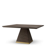 Dining Table Rexton Ebony oak veneer | antique brass finish Tables 119928 2